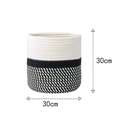 Black and white woven cotton rope basket for home storage, size 30x30cm round variant - 30cm / White Black Mix