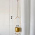 Fioriera sospesa dorata in metallo con telaio ovale, 95cm di altezza per decorazioni casa - Ovale Oro