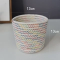 Cesto portaoggetti arcobaleno in corda di cotone bianco con cuciture a zigzag - 13*13cm