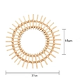 Handwoven 37cm rattan sunburst wall mirror with boho style for home decoration - Sun Frame 37*37-A