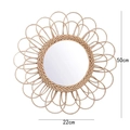 Handcrafted sunflower rattan wall mirror with 50cm diameter for home decor - Petal Frame 50*50cm