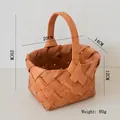 Natural woven wood basket with handle 20x14x25cm, weighing 80g for floral storage - 20cm x 14cm x 25cm (Basket H 12cm, Weight 80g) / Brown Oval Handheld (12cm)
