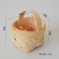 Handwoven mini wooden basket with handle, 8x6x5cm size, natural finish for flower storage - 8cm x 6cm x 9cm (Weight 11g) / Ultra Small Handheld (Mini Wood Style)
