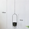 Industrial black oval metal hanging planter with chain for indoor plant display - Large / Oval Basket