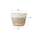 Dimensions détaillées du pot de fleurs tressé tricolore avec diamètre supérieur de 18cm - Cône Inversé Gris S Diamètre 15