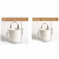 White woven cotton rope storage baskets with brown leather handles in small and large sizes - 16*18 / White Hanging Basket