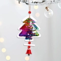 Addobbo per albero di Natale con paillettes colorate, perle rosse e campanello in metallo - Albero di Natale Colorato Stile