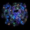 Cinta LED multicolor de malla con estampado dorado para decoración de árboles de Navidad - Cinta Azul Pascua Luz Multicolor / 1m