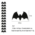 Specifiche dettagliate delle dimensioni per 12 decorazioni di pipistrelli di Halloween neri - Stile Pipistrello