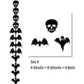 Dettagli del set di decorazioni da appendere Halloween con pipistrelli teschi e fantasmi - Stili misti