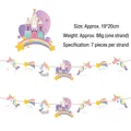 Dettaglio della ghirlanda di carta con unicorno e castello per feste di compleanno - Stile Castello Unicorno (KT-1)