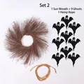 Dettaglio del set fai-da-te di Halloween con ghirlanda di rami e ciondoli a fantasma - Combo 2