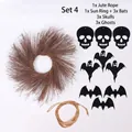 Kit Halloween fai-da-te con corona di rami, spago e ciondoli a forma di teschio, fantasma e pipistrello - Opzione Di Motivo 4