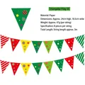 Detailed size specifications for animal birthday party bunting banner made of paper - Christmas Color Bunting (S5)