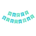 Happy Birthday Schwalbenschwanz Girlande in abwechselndem Mintgrün und Türkis - Blaugrün + Niagara Blau