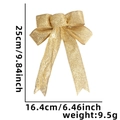 Fiocco di Natale dorato glitterato 25cm per decorazione albero con dimensioni - Oro