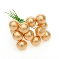 Einzelnes Bündel künstlicher goldener Beeren mit Drahtstielen für DIY-Weihnachtskränze - Gold