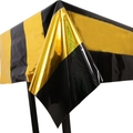 Metallic black and gold striped PET tablecloth for Halloween and birthday parties - Gold + Black