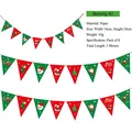 Ghirlanda natalizia di bandierine in carta con motivi di Babbo Natale e lunghezza 3m - S2