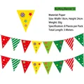 Detail view of 3-meter paper Christmas bunting banner with 8 colorful triangle flags - S5