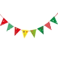 Christmas triangular paper bunting banner with red green and yellow festive patterns - Triangle Flag S-5 (Pull Flag)
