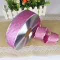 Pink glitter Christmas ribbon with silver edges, 10m roll for gift wrapping and DIY crafts - 10m Pink Glitter Ribbon