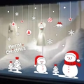 Christmas window stickers set featuring cute snowmen and Merry Christmas red hanging ornaments - Red Ornaments and Snowman (HYC-25)