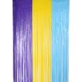 Tenda per feste macaron neon in viola, giallo e azzurro con frange metalliche lucide - Viola Giallo Blu / 1m*2m