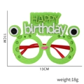 Cartoon green frog felt glasses for kids birthday party decoration with Happy Birthday text - Frog Style