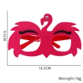Flamingo themed party glasses made of pink felt with 16.5cm width for birthday events - Rose Red Flamingo Style