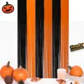 Tenda metallizzata a frange nera e arancione per decorazione festa di Halloween - Tenda in Lamina Arancione + Nero / 1*2M
