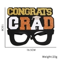 Glittery Congrats Grad graduation party glasses with mortarboard hat decoration - CONGRATS GRAD Lettering (D款)