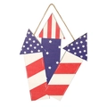 Insegna in legno a forma di razzo per l'Independence Day con design a bandiera USA - Insegna Giorno Indipendenza C