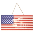 Independence Day wooden hanging sign with American flag and Happy 4th of July text - Independence Day Sign D