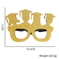 Glittery gold graduation party eyewear with four mortarboard designs for photo booths - Four Doctoral Caps Silhouette (E款)