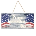Patriot Independence Day wooden hanging sign with American flag and rustic design - Independence Day Sign G