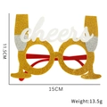 Gafas de fiesta con forma de copa de champán y texto cheers en color plata - Estilo Copa de Vino
