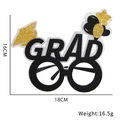 Abschlussfeier Brille mit schwarzen GRAD Buchstaben und goldenem Glitzer Doktorhut Dekor - Abschluss-Ballondekoration (Stil P)