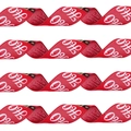 Red and white festive Christmas ribbon with Ho Ho Ho print for gift box wrapping - 2M*6.5CM / Red Ribbon