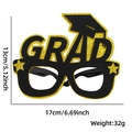 Schwarze und goldene Glitzer-GRAD-Brille für Abschlussfeiern mit Maßen und Gewicht - GRAD Goldener Rahmen (Stil B)