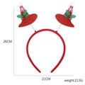 Christmas elf hat headband in red with green holly leaves and white snow embroidery - Green Sequin Elf Hat Style