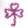 Ghirlanda di trifoglio viola scintillante con paillettes a cuore per decorazioni di San Patrizio - 2m / Rosa