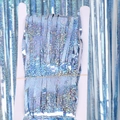Holographic blue laser tinsel fringe curtain for birthday party backdrop decoration - 1*2M / Light Blue