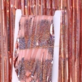 Rose gold laser tinsel curtain for party backdrops wrapped on card, 1x2m size - 1*2M / Rose Gold