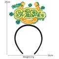 St. Patrick's Day headband with gold horseshoe and green clover 24cm size variant - Happy St. Patrick's Horseshoe Style
