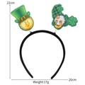 Diadema San Patricio con gnomo trébol verde y detalle de resorte de moneda de oro - Talla única / Estilo Duende con Moneda de Oro