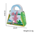 Easter gift bag featuring pink glitter bunny and pom-pom tail on landscape background - Rabbit Style B
