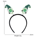 Diadema de San Patricio con gnomos, sombreros de cuadros verdes y detalles de trébol - Talla única / Estilo Doble Duende