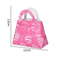Bolsa de fieltro de Pascua para niños en rosa brillante con dibujos de huevos 13x12cm - 12cm*13cm / Diseño de Huevo de Pascua (Bolsa de Pascua 03)