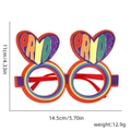 Rainbow heart-shaped party glasses with PRIDE lettering for festive themed events - Rainbow Heart Style